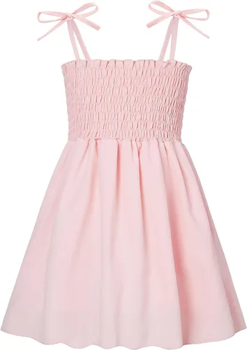 Miniatura 9 de Vieille Vestido de verano para niñas pequeñas, vestido de verano con tirantes delgados, vestido de princesa estampado floral, vestido casual