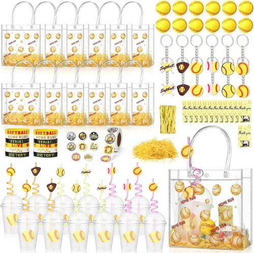 Miniatura 12 de Yungyan 87 piezas de regalos de fiesta de voleibol, 12 juegos de suministros de fiesta de cumpleaños deportivos, bolsas de regalo, incluyendo bolsa