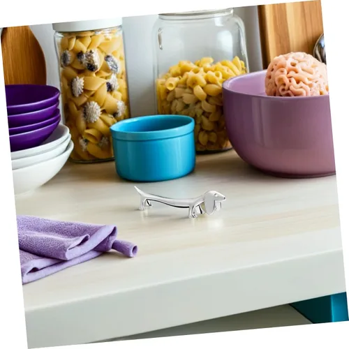 Miniatura 4 de HEMOTON Palillos para perros, 6 piezas, soporte de palillos de metal, soporte para palillos con forma de perro, soporte para cuchara, tenedor