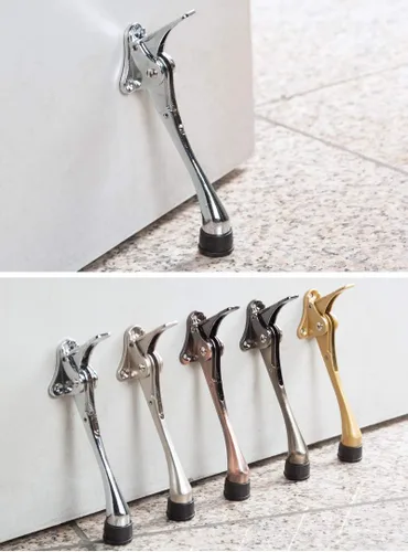Miniatura 5 de OGC Tope de puerta abatible de 6 pulgadas, soporte de puerta abatible ajustable en altura, tope de aluminio montado en la puerta con punta de goma
