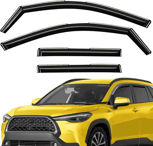 Miniatura 14 de Deflectores de ventana extra duraderos en el canal, protectores de lluvia aptos para Toyota RAV4 2019-2025, viseras solares, ventilación de viento