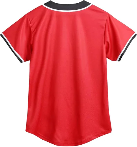 Miniatura 15 de Ropa de los años 90 para mujer, traje unisex de hip hop para fiesta, camiseta de béisbol Bel Air, camisa de manga corta con botones