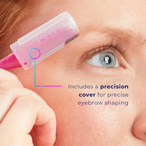 Miniatura 4 de Schick Hydro Silk - Herramienta de depilación Touch-Up con cubierta de precisión para cejas, 9 unidades Navaja de depilación, navajas faciales