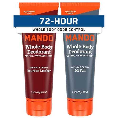 Miniatura 6 de Mando Desodorante para todo el cuerpo para hombres, crema invisible, control de olores de 72 horas, sin aluminio, sin bicarbonato de sodio, seguro