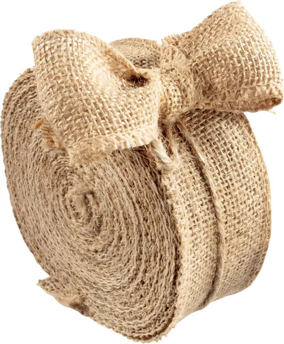 Miniatura 7 de Cinta de arpillera de 1 pulgada x 10 yardas, cinta de yute natural para decoración de verano, envoltura de regalos, lazos rústicos, cestas