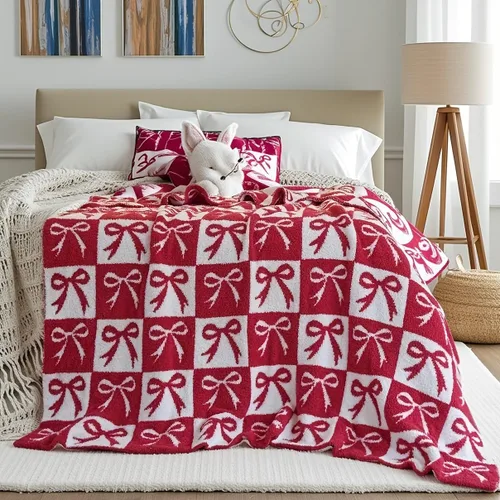 Miniatura 12 de NIDITW - Manta ultrasuave y acogedora de Navidad, cobija de microfibra tejida, muy ligera y esponjosa, de forro polar, para sofá, sofá cama, 50 x 60
