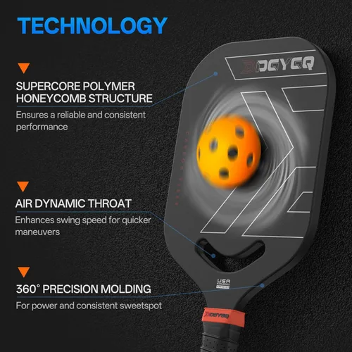 Miniatura 3 de DGYGQ Pickleball Paddles with Polypropylene Honeycomb Core, T700SC Power Carbon Fiber Pickleball Paddle, Increased Power for Ultimate Spin &