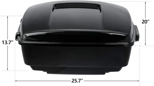 Miniatura 3 de XMT-MOTO King Tour Trunk + almohadilla de respaldo envolvente+estante de montaje negro+accesorios de acoplamiento para Harley Touring Road King Road