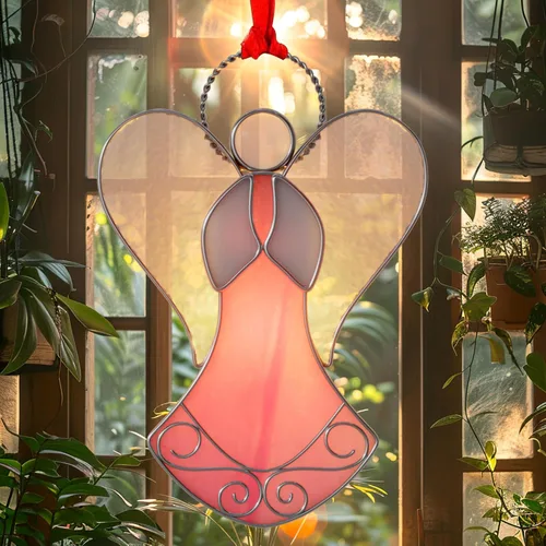Miniatura 19 de Atrapasoles de Vidrio Emplomado para Ventanas Colgantes de Ángel Azul Adorno Personalizado de Metal Regalos Decorativos para Mamá Abuela Amiga