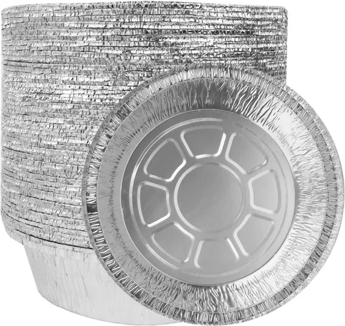 Miniatura 8 de Mini moldes de papel de aluminio de 4 pulgadas, 50 unidades, mini latas desechables para tartas, panaderías, cafeterías, restaurantes, mini moldes