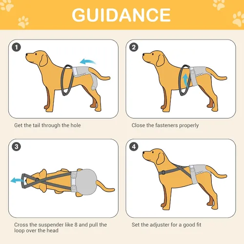 Miniatura 5 de Avont - Paquete de 3 pañales lavables para perras con tirantes, pañales reutilizables para perritas pequeñas, medianas y grandes, en ciclo de calor