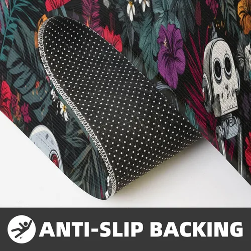 Miniatura 6 de Tropical Robot Print Kitchen Mats for Floor 2 Piece - Anti Fatigue Mats for Kitchen Floor, Non Slip Washable Rugs Home Decor