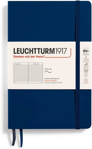 Miniatura 20 de LEUCHTTURM1917 - Cuaderno de tapa blanda de tapa blanda B6+ - 123 páginas numeradas para escribir y escribir en diario (Doted, Sage)