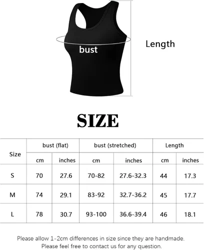 Miniatura 6 de Molasus Camiseta corta básica de algodón para mujer 4 piezas sin mangas espalda cruzada para deportes