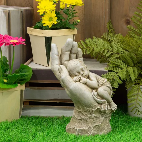 Miniatura 2 de Joseph's Studio de Roman Inc., en la palma de su mano, colección de jardín, estatua religiosa, santa familia, memorial, ángel, santo