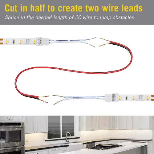 Miniatura 7 de Armacost Lighting 421502 Ribbon Flex Home - Kit de cinta LED para el hogar, 16 pies, regulable CA (3000 K) 300 luces LED y conector de cable