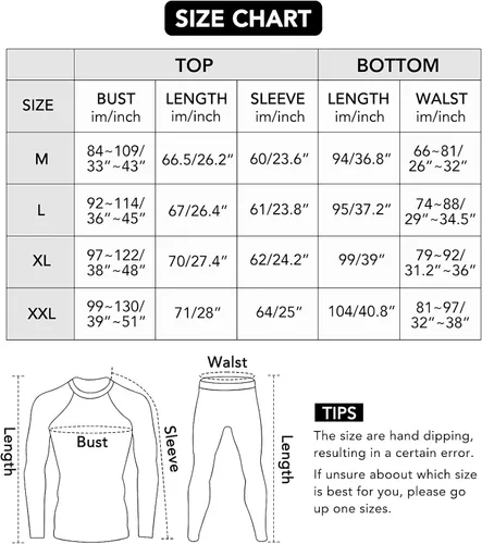 Miniatura 5 de JZCreater Conjunto de ropa interior térmica para hombre capa superior e inferior pantalones largos para hombre