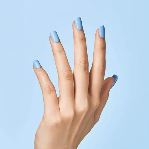 Miniatura 2 de KISS imPRESS Uñas a presión sin pegamento, 'Baby why so Blue', Azul, Tamaño corto, Forma cuadrada, Incluye 30 uñas, almohadilla de preparación, hoja