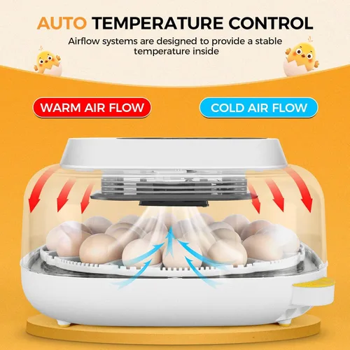 Miniatura 3 de Sailnovo Incubadora para 24 huevos, incubadora de huevos de 4 modos con giro automático de huevos, control de temperatura y alarma de humedad, vista