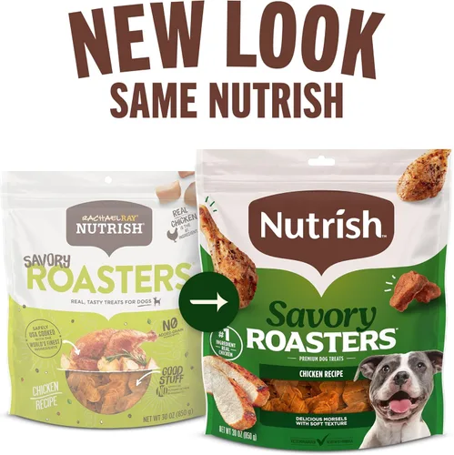 Miniatura 2 de Nutrish Savory Roasters - Golosinas de pollo para perros, relleno para calcetines de perro, bolsa de 30 onzas (Rachael Ray)