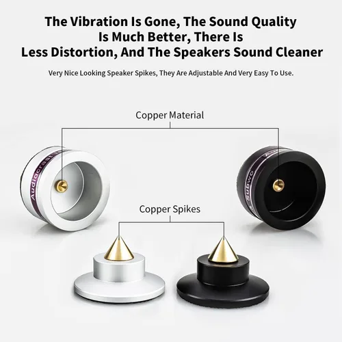 Miniatura 6 de Audiocrast IF03S - Aisladores de altavoz, picos de altavoz de alta gama, almohadillas de pie de soporte de alta fidelidad, discos de aislamiento