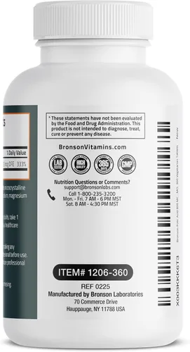 Miniatura 5 de Bronson El ácido fólico 800 MCG apoya el desarrollo prenatal, sin OMG, 360 tabletas