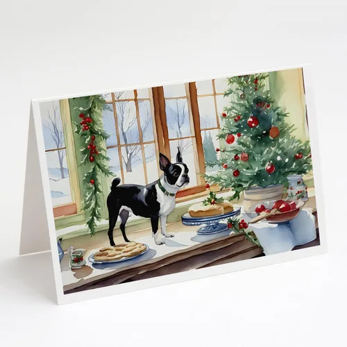 Miniatura 78 de Caroline's Treasures DAC3884GCA7P Paquete de 8 tarjetas en blanco de Navidad con galletas de husky siberiano Tarjetas de felicitación con sobres
