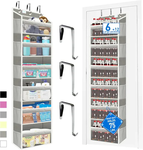 Miniatura 13 de Organización de armario, 24 secciones, organizador de armario colgante, ahorro de espacio, artículos esenciales para dormitorio universitario