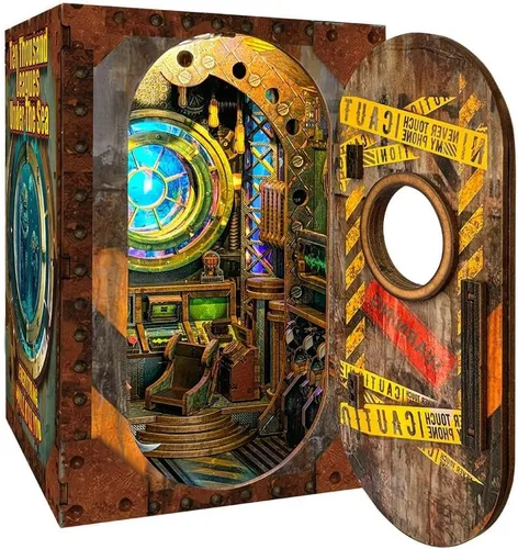 Miniatura 13 de Kits de rincón de libros para adultos, rompecabezas de fantasía 3D, kit de biblioteca con cubierta antipolvo, repositorio de libros de sabiduría