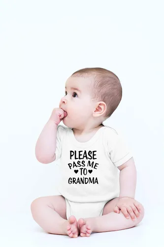 Miniatura 14 de CBTwear Please Pass Me To Grandma - Body divertido para bebé, ropa para recién nacido, mameluco unisex