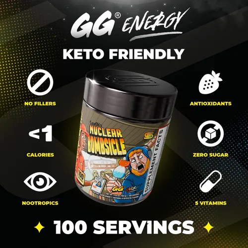 Miniatura 2 de Gamer Supps GG® Energy - CaseOh's Nuclear Bombsicle por CaseOh (100 porciones) - Energía de juego compatible con Keto y mezcla nootrópica, sin