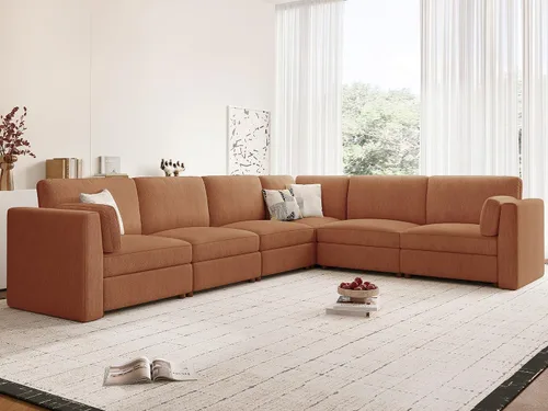 Miniatura 32 de Sofá biplaza extragrande de 83.5 pulgadas, sofás para sala de estar, sofá nube de felpilla de asiento profundo, sofá modular seccional, funda
