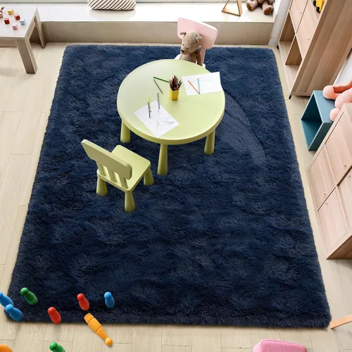 Miniatura 7 de Amearea Alfombra de Área Peluda Esponjosa para Dormitorio de Niños Sala de Estar, Extra Suave y Difusa Alfombras Peludas, Antideslizante, Alfombra