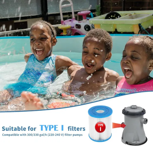 Miniatura 6 de Cartucho de filtro de piscina tipo I para piscinas sobre el suelo, 58093 Cartucho de filtro de repuesto para filtro de piscina, elementos de filtro