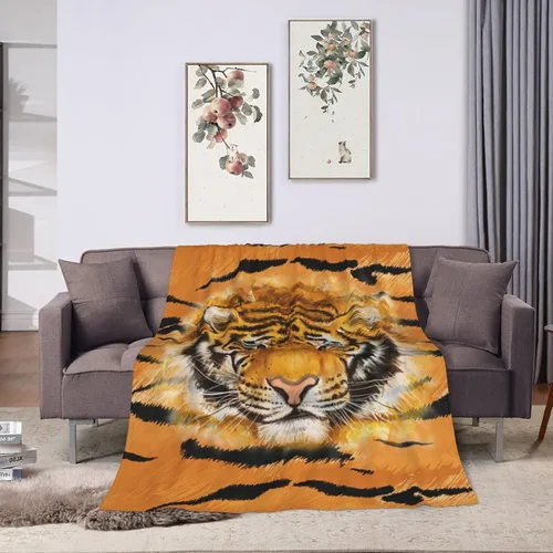 Miniatura 8 de Manta de tigre para aire acondicionado, suave, manta de franela para niños (50 x 40 pulgadas)