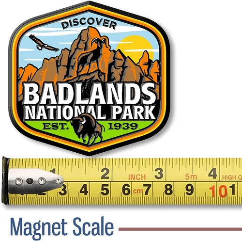 Miniatura 2 de Imán de Parque Nacional Badlands de Classic Magnets, 2.9 x 3 pulgadas, recuerdos y regalos coleccionables de goma 3D de estilo vintage fabricados
