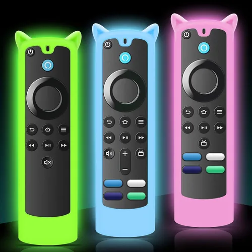 Miniatura 8 de Paquete de 2 fundas protectoras para control remoto, funda de silicona para control remoto que brilla en la oscuridad con cordón