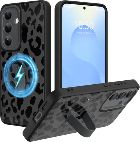 Miniatura 79 de Funda magnética compatible con Samsung Galaxy S25 Ultra para mujeres y hombres, estética flor de durazno, correa de muñeca ajustable incorporada