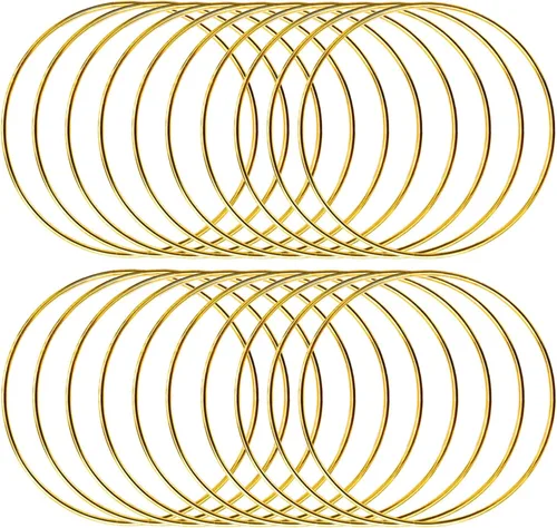 20 anillos de atrapasueños de 4 pulgadas, aros de metal para manualidades, corona, macramé, creaciones, anillos para manualidades, anillos florales