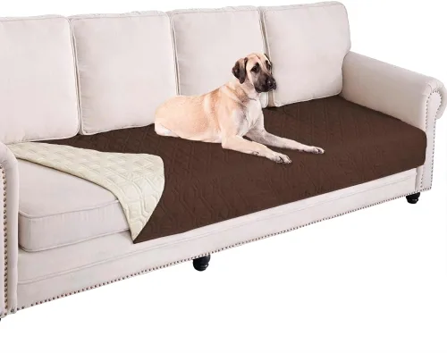 Miniatura 133 de Ameritex Funda Impermeable para Cama de Perro Manta para Mascotas para Muebles Cama Sillón Sofá Reversible Azul marino+azul piedra