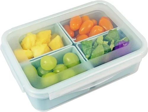 Miniatura 10 de carrotez Recipientes de almacenamiento de alimentos con 2 compartimentos removibles, recipientes para bocadillos con tapas herméticas, control