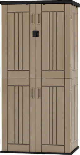 Miniatura 19 de DWVO Cobertizo de almacenamiento para exteriores de 5 x 3 pies con estilo de valla y ventanas laterales, piso y puertas con cerradura, cobertizo