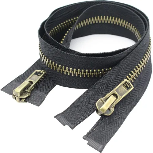 Miniatura 2 de MebuZip #8 - Cremallera separadora de chaqueta de latón antiguo de 30 pulgadas, cremallera de dos vías, cremallera de mano derecha, cremalleras