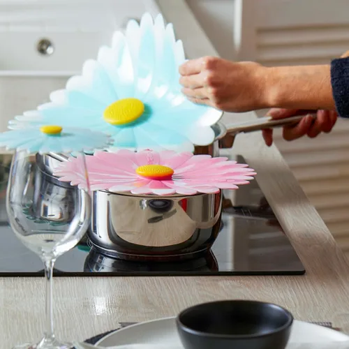 Miniatura 5 de Charles Viancin - Tapa de silicona Daisy para almacenamiento de alimentos y cocinar - 11 pulgadas - Sellado hermético en cualquier superficie lisa