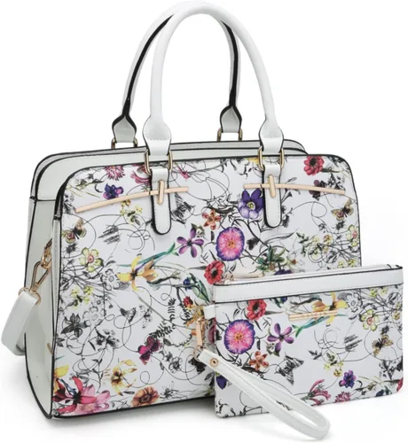 Dasein - Juego de bolso y monedero para mujer, set de 2 piezas con 3 compartimentos, bolso con asa superior y correa para el hombro