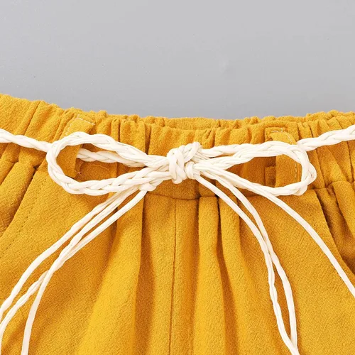 Miniatura 7 de YOUNGER TREE - Conjunto de camiseta y pantalones cortos de lino con cinturón, diseño de sandía