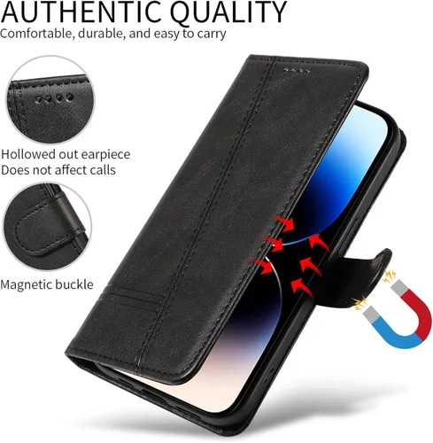 Miniatura 4 de Funda con tapa para Huawei Nova Lite 3, protección de 360 grados, a prueba de golpes, de piel sintética, con función atril y 3 ranuras