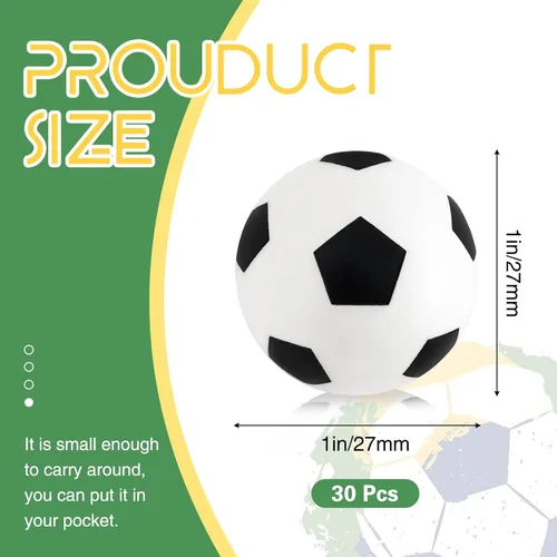 Miniatura 2 de Xeehwb 30 piezas de bolas rebotantes, bolas de fútbol rebotantes, bola de fútbol de goma de alto rebote para alivio del estrés, paquetes de favores