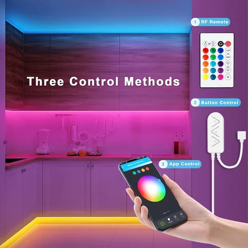 Miniatura 4 de Tatazone Tiras de luces LED RGBWW con Bluetooth, 5 metros de tiras de luz LED ajustables de blanco 3000K a 6500K + RGB, tiras de luces LED