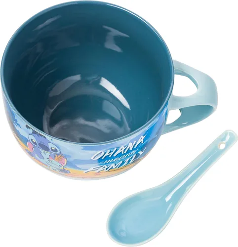 Miniatura 6 de Silver Buffalo Lilo and Stitch With Scrump Ohana Means Family - Juego de cucharas de cerámica para sopa, 24 onzas Lilo & Stitch: Ohana Means Family